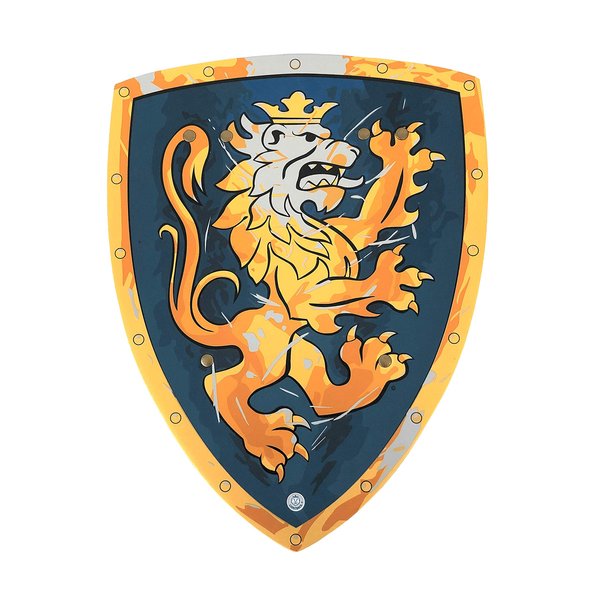 Liontouch Noble Knight Shield, Blue/Small | Medieval Pretend Play Foam Toy for Children with Golden Lion Theme | Safe Weapons & Battle Armor for Dress Up & Costumes
