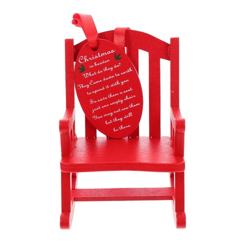 ibasenice Dollhouse Red Bench - 1pc DIY Wooden Vintage Crafts Rocking Chair Dollhouse Furnitures Ornament Garden Miniature Landscape Decoration Adornment Home