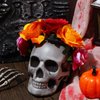 WILLBOND 3 Pcs Mexican Rose Flower Crown Headband Easter Mardi Gras Headpiece Cosplay Headgear for Party (Stylish Colors)