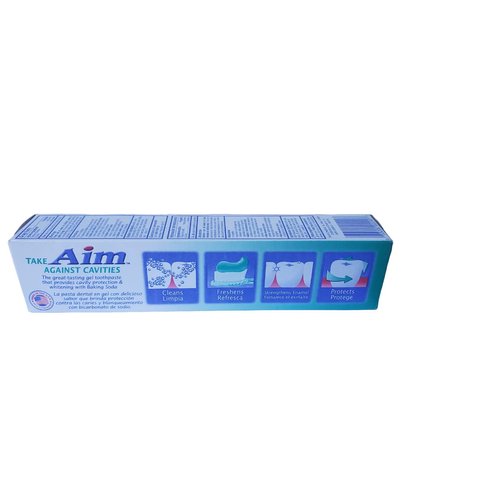 Aim Toothpaste Gel Whitening Toothpaste With Baking Soda, Fresh Mint, 5.5 oz (Pack of 4)