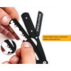 BEAUTICONE Straight Razor - Black Full Steel Barber Razor With Leaf Handle (5 double edge blades)