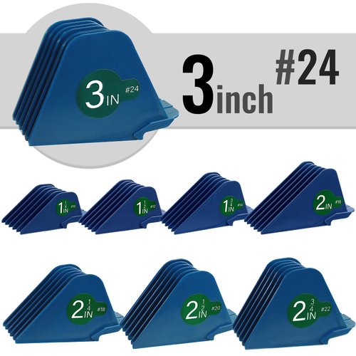 Professional Hair Clipper Combs Guides, Hair Clipper Guards 1.25” 1.5” 1.75” 2” 2.25” 2.5” 2.75” 3”, Mega NO.24 NO.22 NO.20 NO.18 NO.16 NO.14 NO.12 NO.10 fits for Most Wahl Clippers (Blue)