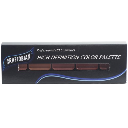 Graftobian HD Glamour Crème Foundation Palette (Blush) - High Definition 5 Color Makeup Palette, Cream Based Foundation Pink and Red Blush Palette for Cheeks, Full Coverage - For All Skin Shades