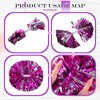 Canlierr 2 Pack 14 Inch Metallic Cheerleading Pom Poms with 2 PCS Cheerleader Hair Bows for Kids Adults Team Spirit Cheering Football Baseball Softball Dance(Rose Red)