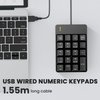Wired Number Pad, USB Numeric Keypad 19 Key Number Keypad Keyboard for Laptop PC Computer Notebook, Big Print Letters - Black