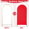 Spandex Fitted Wedding Arch Cover 7.2FT Red Arch Backdrop Cover, Round Top Chiara Backdrop Stand Covers for Wedding Birthday Party Baby Shower Banquet Arch Decoration (Red, 7.2FT)