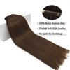 DOORES Hair Extensions Clip in Human Hair Chocolate Brown 120g 7pcs 14 Inch Clip in Remy Human Hair Extensions Straight Natural Hair Extensions