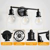 Eietonte 3-Light Vanity Light Fixture, Industrial Black Wall Sconce Light Fixture, Farmhouse Bathroom Wall Lighting for Over Mirror, E26 Base Wall Lamp for Bathroom Bedroom Hallway (Bulb Not Included)