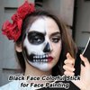 Black Face Paint Stick - 3.8g Halloween Face Body Eye Paint Skeleton Ghost Skull Cosplay Costume Professional SFX Corpse Special Effects Makeup Kit for Adults Kids Full Coverage Skin Paints