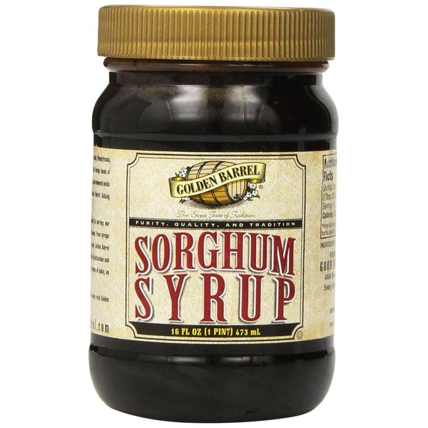 Golden Barrrel Sorghum Syrup Wide Mouth Jar, 16 oz ( Pack May Vary )