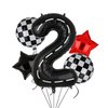 Race Car Birthday Balloons 40 Inch Racetrack Number Balloon 2 Black Boys Two Fast Birthday Race Car Theme Party Decor Supplies 5 Pcs Mylar Balloon