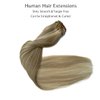 Clip in Hair Extensions,Ash Blonde Balayage Blonde Hair Extensions Real Human Hair Clip ins,18 Inch 7 Pieces 70G Double Weft Hair Extensions Human Hair Clip ins Extensions