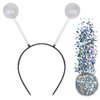 Alien Headband Halloween Alien Costume Accessories Alien Antenna Headband with Face & Body Chunky Glitter Space Theme Party Favors for Women