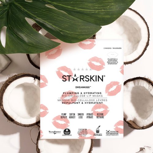STARSKIN Bio-Cellulose Lip Mask, Anti Wrinkle Patches for Lip, for Fine Lines & Wrinkles, Hydrating & Plumping, Dreamkiss, 2 Pairs