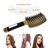 Boar Bristle Hair Brush 2 Pack, Detangling Brush, Vented Curved Hair Brush for Thick Curly Fine Wet Dry Long Hair, MYMOOSH Fast Dry No Tangle Hair Brush, Boar Bristle Brush for Women Men Kids (gold)