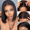 GCTGCT Bob Wig Human Hair 4x4 HD Lace Front Glueless Wigs Human Hair Pre Plucked Short Straight Bob Wigs for Black Women 180% Density Wear and Go Human Hair Wig No Glue Natural Color 10 Inch