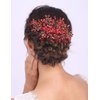 Aimimier Bridal Hair Comb Red Crystal Wedding Comb Ruby Crown with Marquise Wedding Headpiece Bridesmaid Hair Accessories for Women and Girls