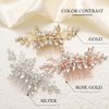 Catery Wedding Hair Comb Pearl Side Combs Rhinestones Hair Jewelry Crystal Hair Pieces Decorative Bridal Hair Accessories for Women and Girls (SILVER)