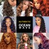 6 packs 20" AU-THEN-TIC Ocean Wave Crochet Hair Deep Wave Braiding Hair Body Wave Braids Synthetic Hair Extensions Kanekalon Fiber (20 Inch (Pack of 6), P1B/BG (Piano Off Black and Burgundy))