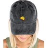 Dad Hat Unisex Cotton Low Profile Distressed Vintage Baseball Cap (Taco - Black (Washed))