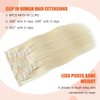 UGOTRAYS Clip in Hair Extensions Real Human Hair Blonde - 15 Inch 70g 7pcs Platinum Blonde 100% Remy Human Hair Clip in Extensions Straight Real Human Hair #60 Platinum Blonde Clip in Hair Extensions