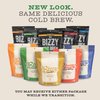 Bizzy Organic Cold Brew Coffee | Smooth & Sweet Blend | Coarse Ground Coffee | Medium Roast | Micro Sifted | Specialty Grade | 100% Arabica | Brew Bags | 4 Count | Makes 14 Cups