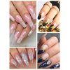 24 Grid Holographic Nail Art Foil Flakes, EBANKU Nail Foil Flakes Glitter Nail Sequins Confetti Gold Silver Irregular Glitter Mirror Effect Acrylic Nail Powders Nail Foil Paillette for Nail Decoration