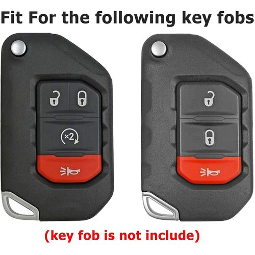 Tukellen for Jeep Key Fob Cover Premium Soft Full Protection Key Shell Key Case Compatible with Jeep 2020 2021 Gladiator JT Sahara JLU 2018-2021 Jeep Wrangler JL JLU Rubicon(Pink)