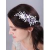 JWICOS Bridal Flower Hair Clips Wedding Hair Comb Pearl Wedding Hair Accessories for Women and Girls purple