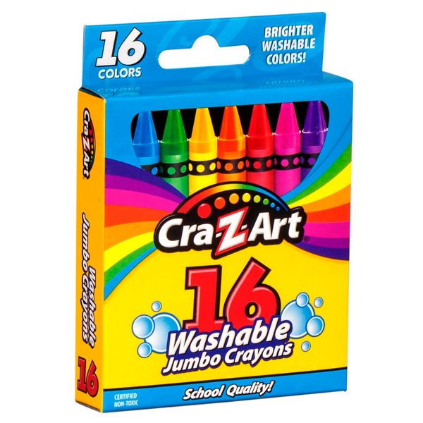 Cra-Z-Art 16ct Washable Jumbo Crayons, Easy Clean Up, Back To School Supply, Creative Fun for Children, Ages 3 and Up