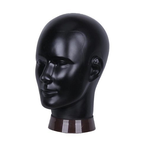 Newshair Black Bald Mannequin Head Male Wig Head Professional Cosmetology for Wig Making and Display Hat Helmet Glasses or Masks Display Head Model with Free Clip