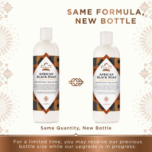 Nubian Heritage Body Lotion African Black Soap for Dry Skin Paraben Free Body Moisturizer, 13 oz