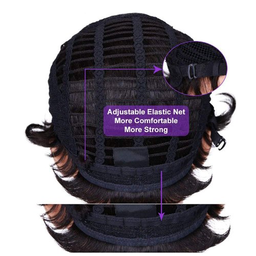 BeiSDWig Short Curly Hair Wig Synthetic Short Wigs for Black Women Ombre Brown Hair Wig Short Pixie Wigs for Women Short Cosplay Wig Brown Hair