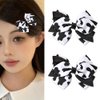 Sdopbinbin Cow Hair Bow Clip for Women Hair Bow Clips for Girls Hair Clips for Women Barrettes for Girls Hair Clip for Women Elegant Bowknot Hair Clip for Long Curly Hair