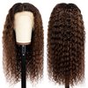Lovenea Deep Curly 13x4 Lace Front Human Hair Wig 18 Inch FB30 Highlight Lace Front Wigs Pre Plucked Human Hair Wigs with Baby Hair 180% Density Natural Hairline (18 Inch)