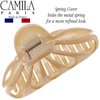Camila Paris CP3082 French Hair Clip for Women Thick Hair for Long Curly Wavy Hair, Beige, Girls Hair Claw Clips Fashion Styling Hair Accessories for Women, Strong Hold No Slip Grip, Made in France