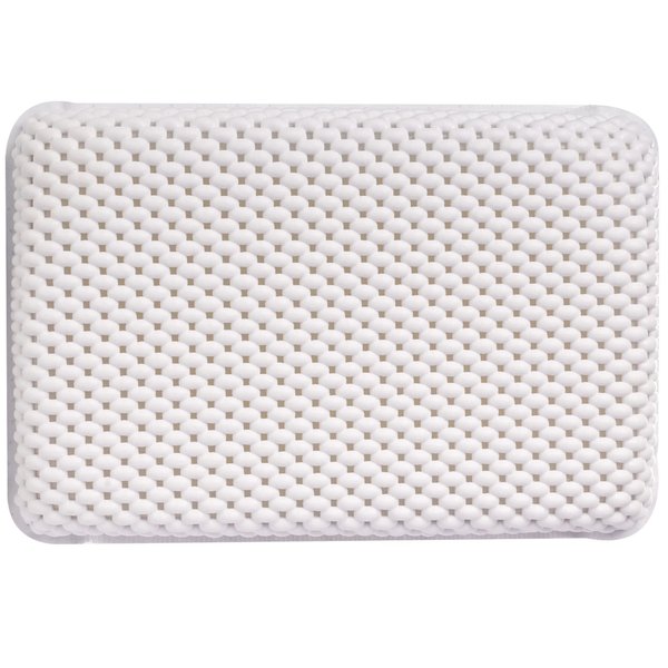 OSVINO Bath Pillow Thick Comfy Drainage for Jetted Tub Spa Cushion with 8 Suction Cups, White, 7.5"x11.5"x2"