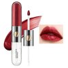 KQueenest Matte Liquid Lipstick with Clear Lip Gloss Mirror, Dual Ended Lip Color Long Lasting Non Sticky Lip Stain High-Pigment Burgundy Lip Stick Double Effect 24 Hour Superstay Lip Makeup
