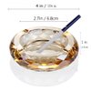 Crystal Glass Ashtray, Cigar Cigarettes Ashtray Holder Home Office Desktop Tabletop Decoration,Crystal Gold