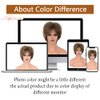 MIMAN Short Hair Wigs with Bangs Brown Mixed Blonde Pixie Cut Wig Short Hair Cuts for Women Natural Looking Synthetic Wigs for Halloween Costumes Daily Party Use