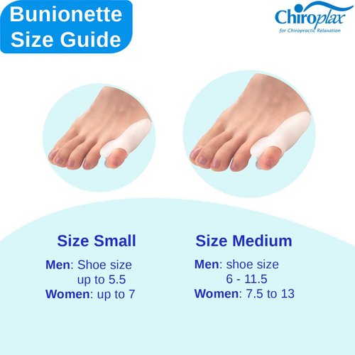Chiroplax Tailor's Bunion Corrector Pad Bunionette Straightener Separator Cushion Pinky Toe Protector Shield Pain Relief Spacer Splint Cover Guard (Medium, 6 Pack)