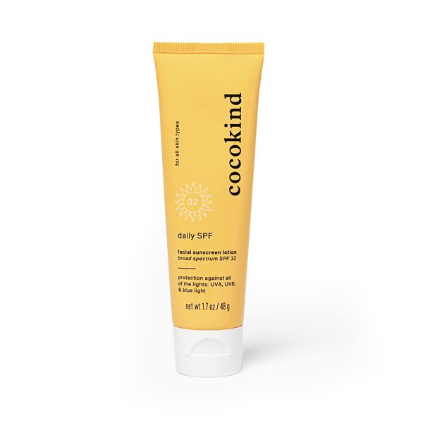Cocokind Daily SPF, Face Sunscreen, Mineral Sunscreen with Zinc Oxide, Unscented, Reef Safe Sunscreen with SPF 32 Protection