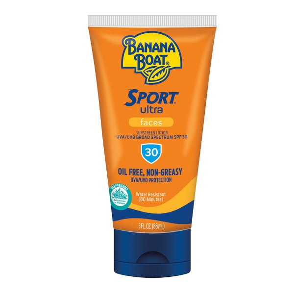 Banana Boat Sport Ultra SPF 30 Face Sunscreen Lotion, 3oz | Travel Size Face Sunscreen SPF 30, Daily Face Sunscreen, Banana Boat Sunscreen SPF 30 Lotion, Oxybenzone Free Sunscreen SPF 30, 3oz