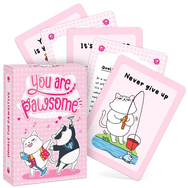 99FOX You are Pawsome Oracle Card Decks for Adults Teens Cat Inspiration Motivational