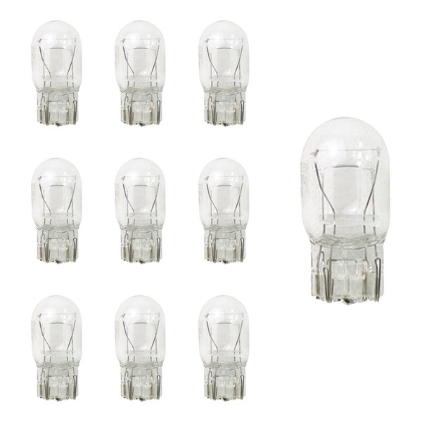 QODOLSI 10 PCS Car T20 Halogen Lamp, 12V 21/5W 1891/7443 Quartz Glass Double Silk Brake Light Reversing Light, Long Life Compact Mini Bulb Daytime Running Light Replacement, Universal for Car (White)