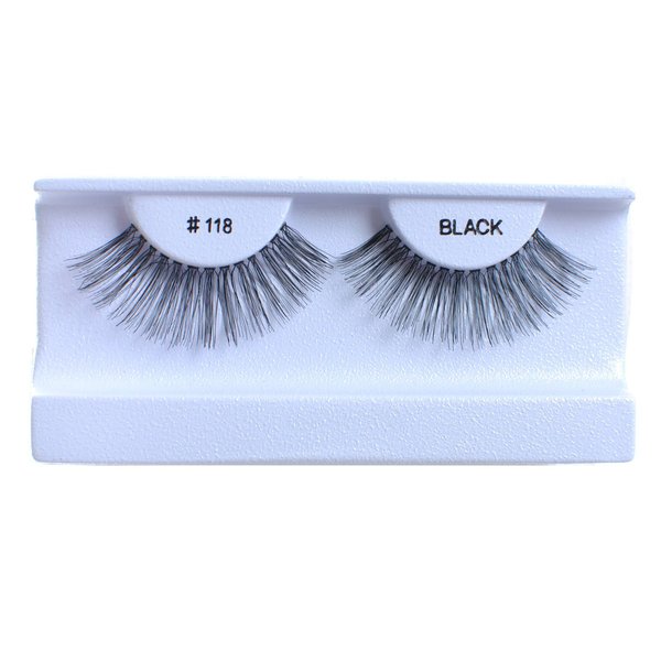 100 Pairs 100% Human Hair False Eyelashes Natural Black #118