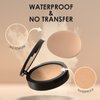 FOCALLURE Flawless Pressed Powder, Control Shine & Smooth Complexion, Pressed Setting Powder Foundation Makeup, Portable Face Powder Compact, Long-Lasting Matte Finish, Sand