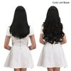 REECHO 24" Curly Wavy 4 Pieces Set Thick Clip in on Hair Extensions Black Brown