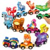 Vanmor Wooden Train Set with Animal Toys, Snap-Connection Animal Train, Matching and Magnetic Number Train Learning Toys, Fine Motor Skill Educational Toy Gift for 3 4 5 Years Old Kids