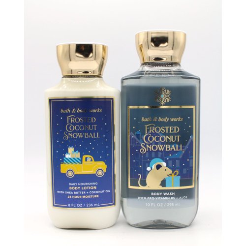 Generic Frosted Coconut Snowball, Bath and Body, Shower Gel Body Wash and Body Lotion Bundle Set